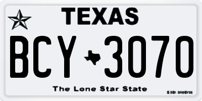 TX license plate BCY3070