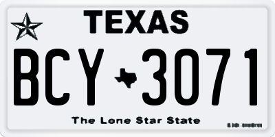 TX license plate BCY3071