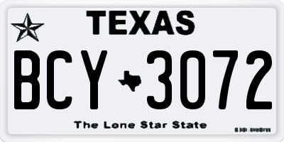 TX license plate BCY3072