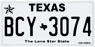 TX license plate BCY3074
