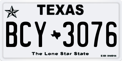 TX license plate BCY3076