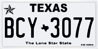 TX license plate BCY3077