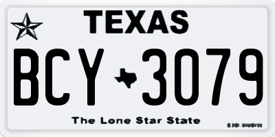 TX license plate BCY3079
