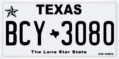 TX license plate BCY3080
