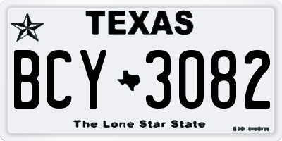 TX license plate BCY3082
