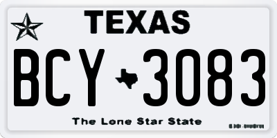 TX license plate BCY3083