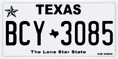 TX license plate BCY3085