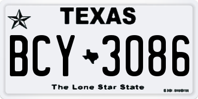 TX license plate BCY3086
