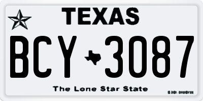 TX license plate BCY3087