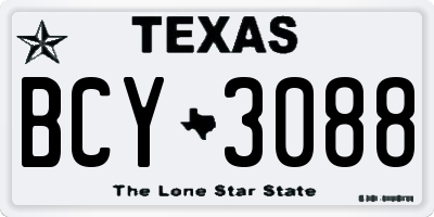 TX license plate BCY3088