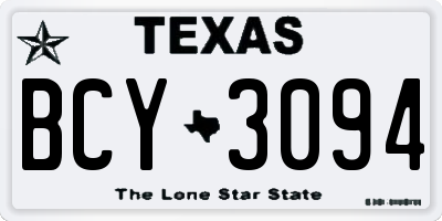 TX license plate BCY3094