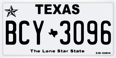 TX license plate BCY3096