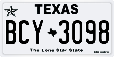 TX license plate BCY3098