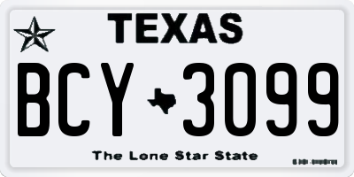 TX license plate BCY3099