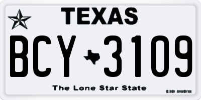 TX license plate BCY3109