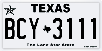 TX license plate BCY3111