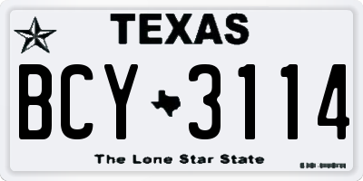TX license plate BCY3114