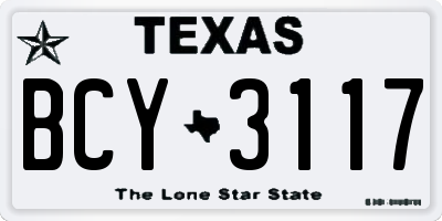 TX license plate BCY3117