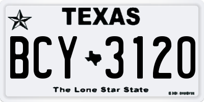 TX license plate BCY3120