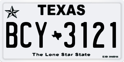 TX license plate BCY3121