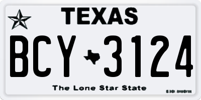 TX license plate BCY3124