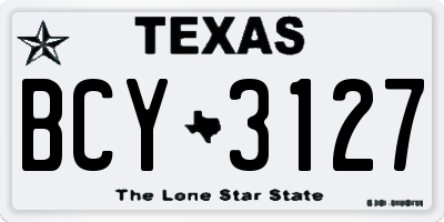 TX license plate BCY3127