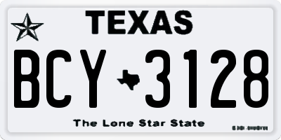 TX license plate BCY3128