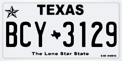 TX license plate BCY3129