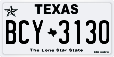 TX license plate BCY3130