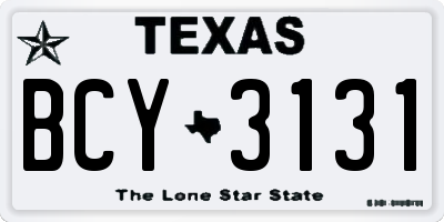 TX license plate BCY3131