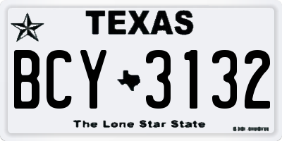 TX license plate BCY3132