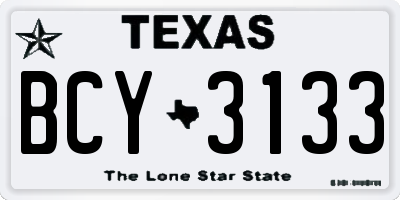 TX license plate BCY3133