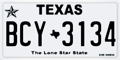 TX license plate BCY3134