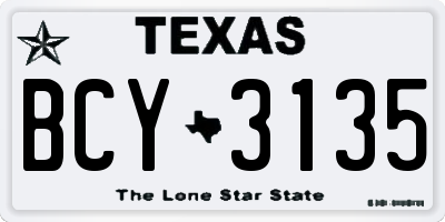 TX license plate BCY3135