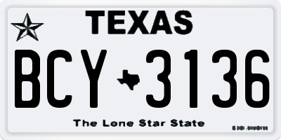 TX license plate BCY3136