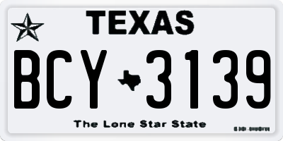TX license plate BCY3139