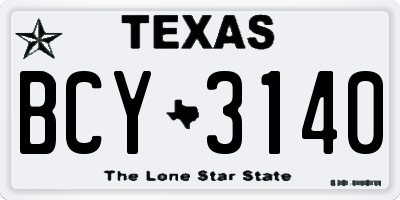 TX license plate BCY3140