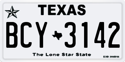 TX license plate BCY3142