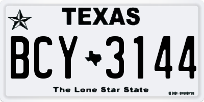 TX license plate BCY3144