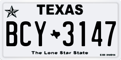 TX license plate BCY3147