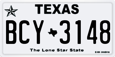 TX license plate BCY3148