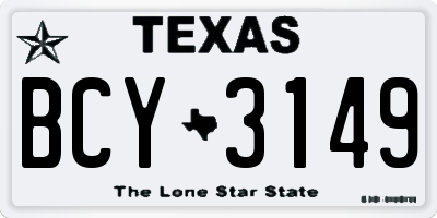 TX license plate BCY3149