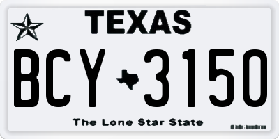 TX license plate BCY3150