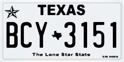 TX license plate BCY3151