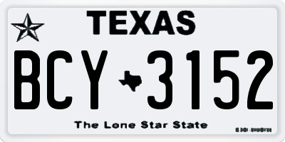 TX license plate BCY3152