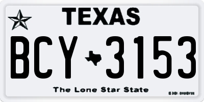 TX license plate BCY3153