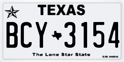TX license plate BCY3154