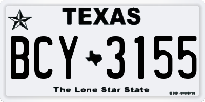 TX license plate BCY3155