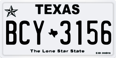 TX license plate BCY3156