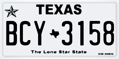 TX license plate BCY3158